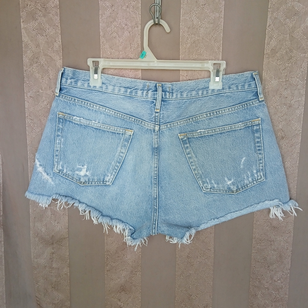 💎 AGOLDE Parker Vintage Cut Off Short In Swapmeet Women's Blue Denim Shorts - Picture 7 of 10